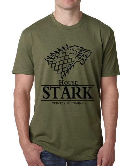 2017 Men  T Shirt House Stark Winter Is Coming printed summer style tees Male harajuku top fitness brand clothing