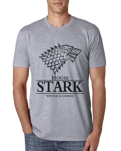 2017 Men  T Shirt House Stark Winter Is Coming printed summer style tees Male harajuku top fitness brand clothing