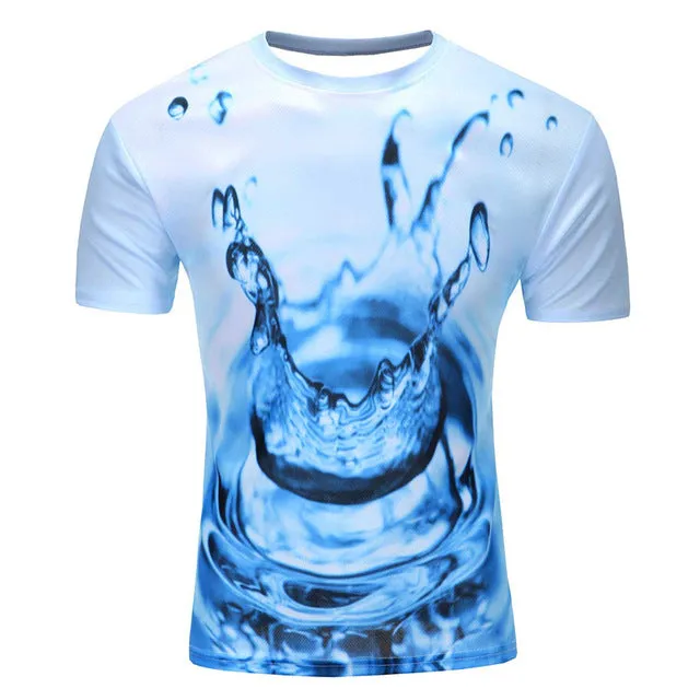 2017 Summer T-shirt Newest Style 12 Color 3d print Lightning cat t shirt homme Funny T Shirts brand clothing for men  O Neck