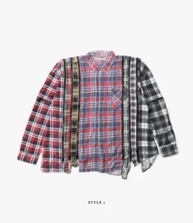 7 Cuts Wide Zipped Flannel Shirt – Assorted