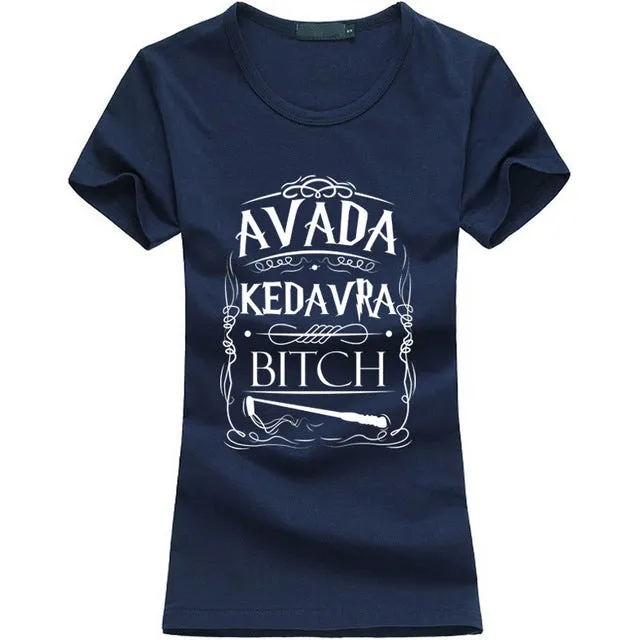 Avada Kedavra Homme letter print women t-shirt fashion harajuku cotton tee shirt femme 2017 summer brand funny punk tops