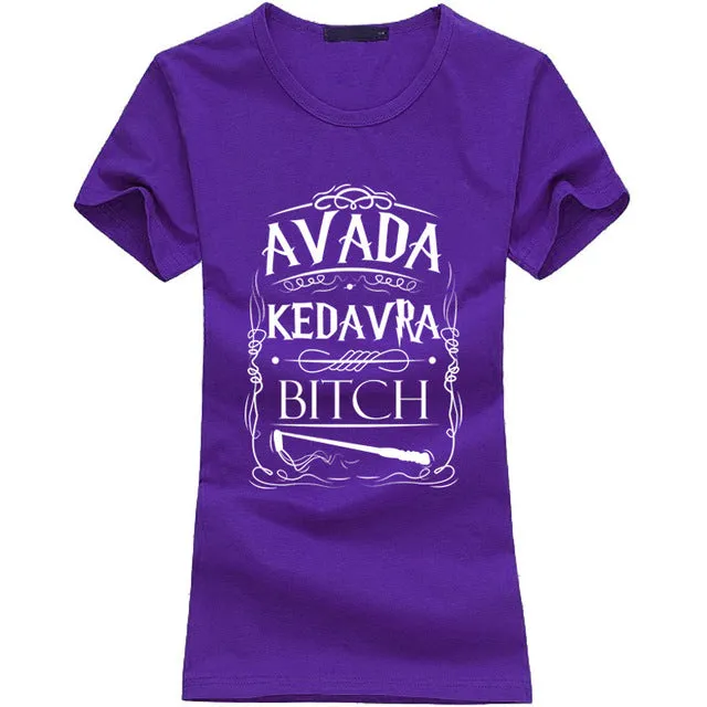 Avada Kedavra Homme letter print women t-shirt fashion harajuku cotton tee shirt femme 2017 summer brand funny punk tops