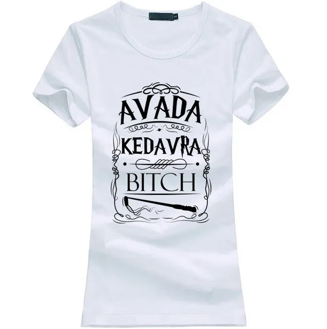 Avada Kedavra Homme letter print women t-shirt fashion harajuku cotton tee shirt femme 2017 summer brand funny punk tops