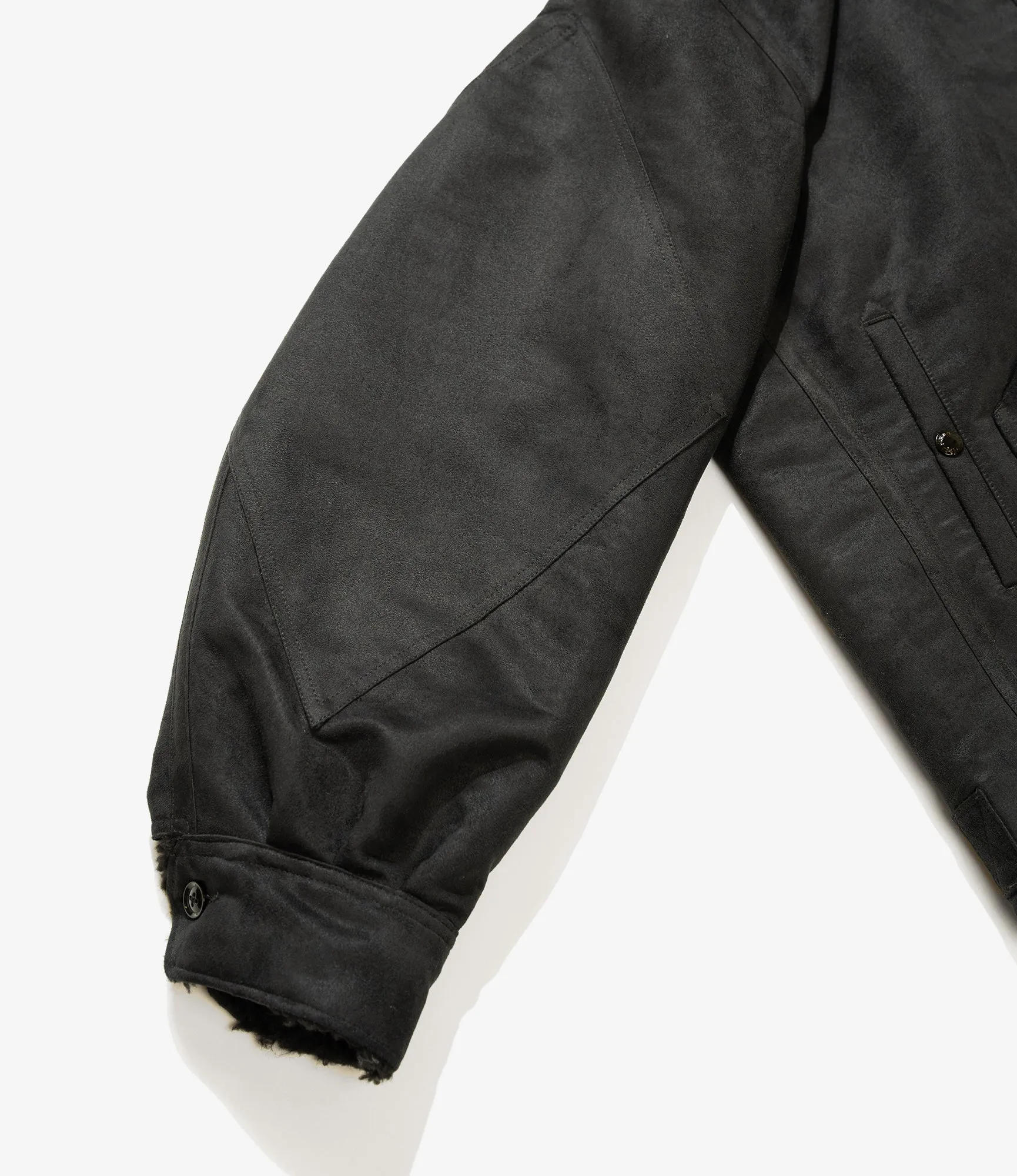 B3 Jacket – Black Polyester Fake Suede