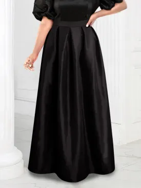 Black Party Skirts - Fashionable Floor-Length Skirt for Women, Loose Fit, Plus Size (L-4XL)