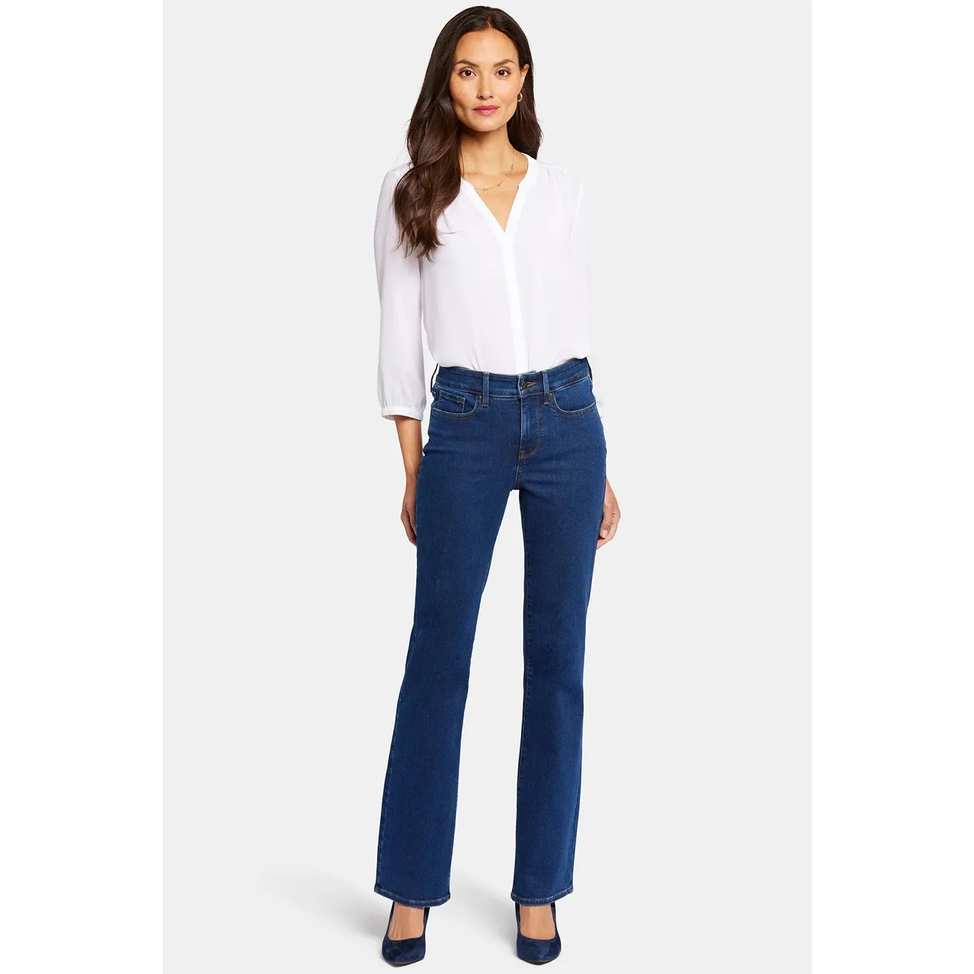 Blue Petite Slim Flare Jeans