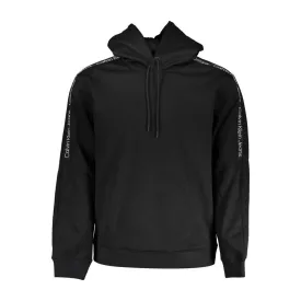 Calvin Klein Sleek Fleece Hooded Sweatshirt in Black