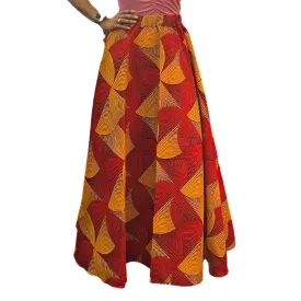 Chroma Collection Maxi Skirt - Orang Swirls