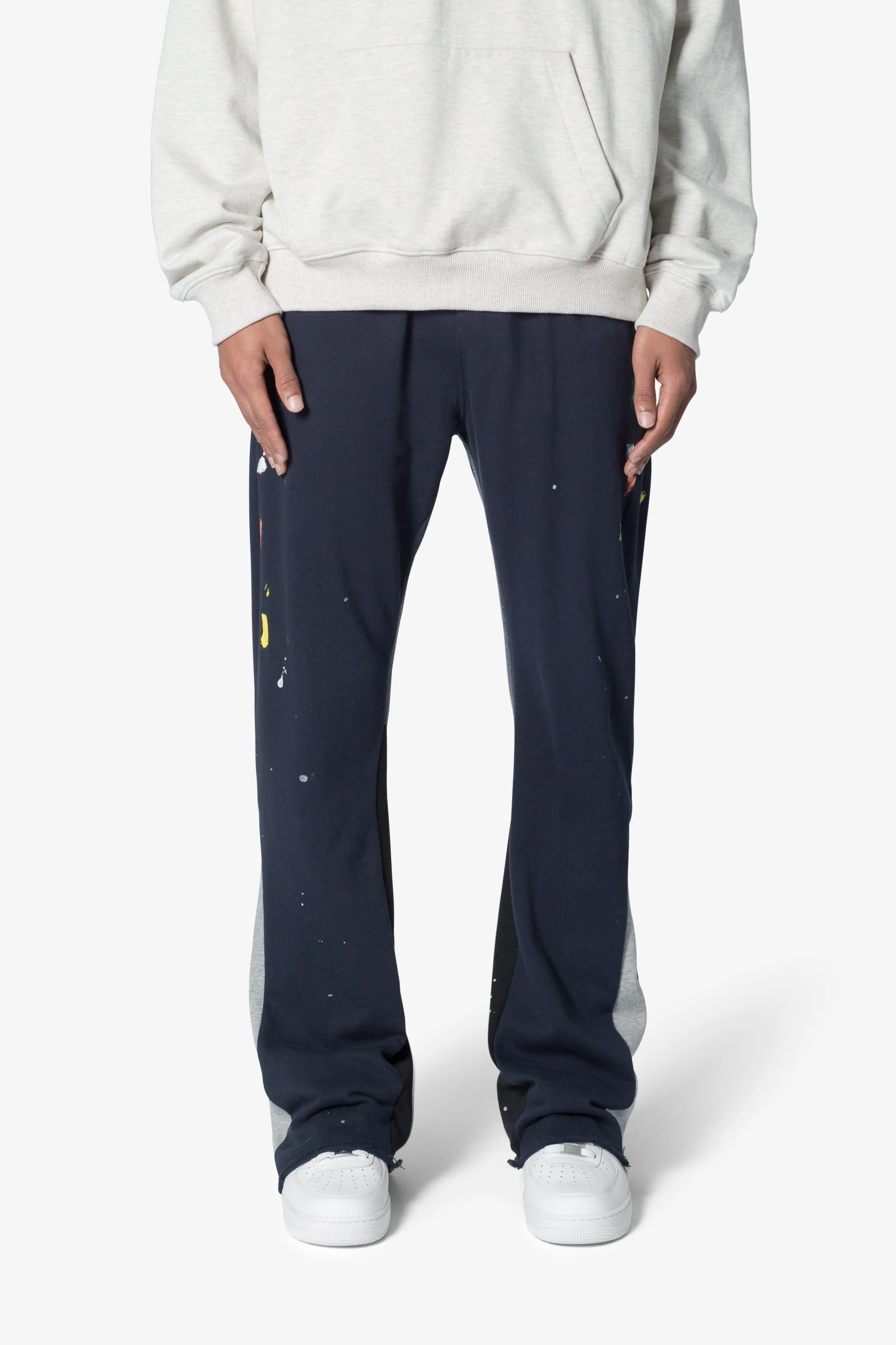 Contrast Bootcut Sweatpants - Navy