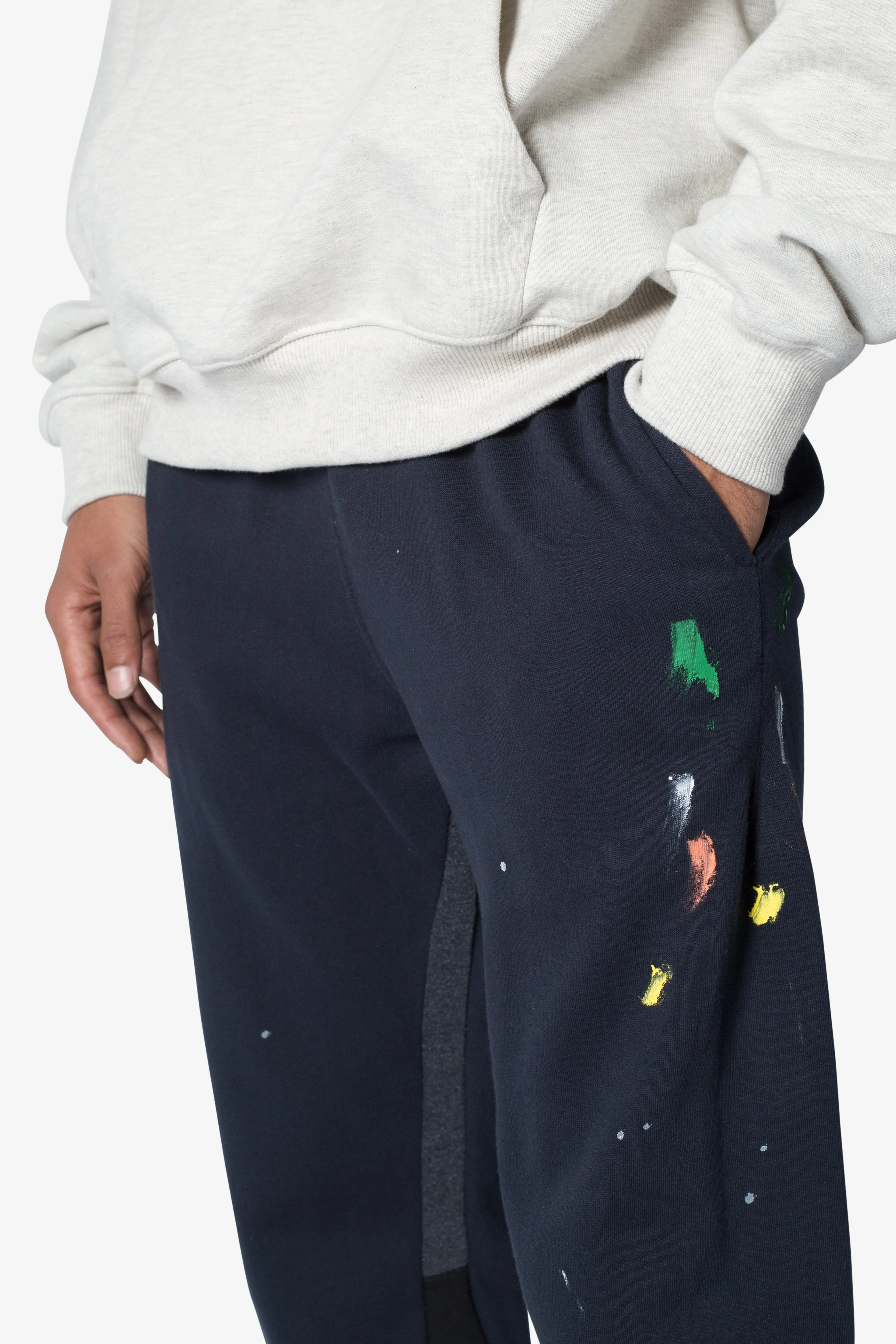 Contrast Bootcut Sweatpants - Navy