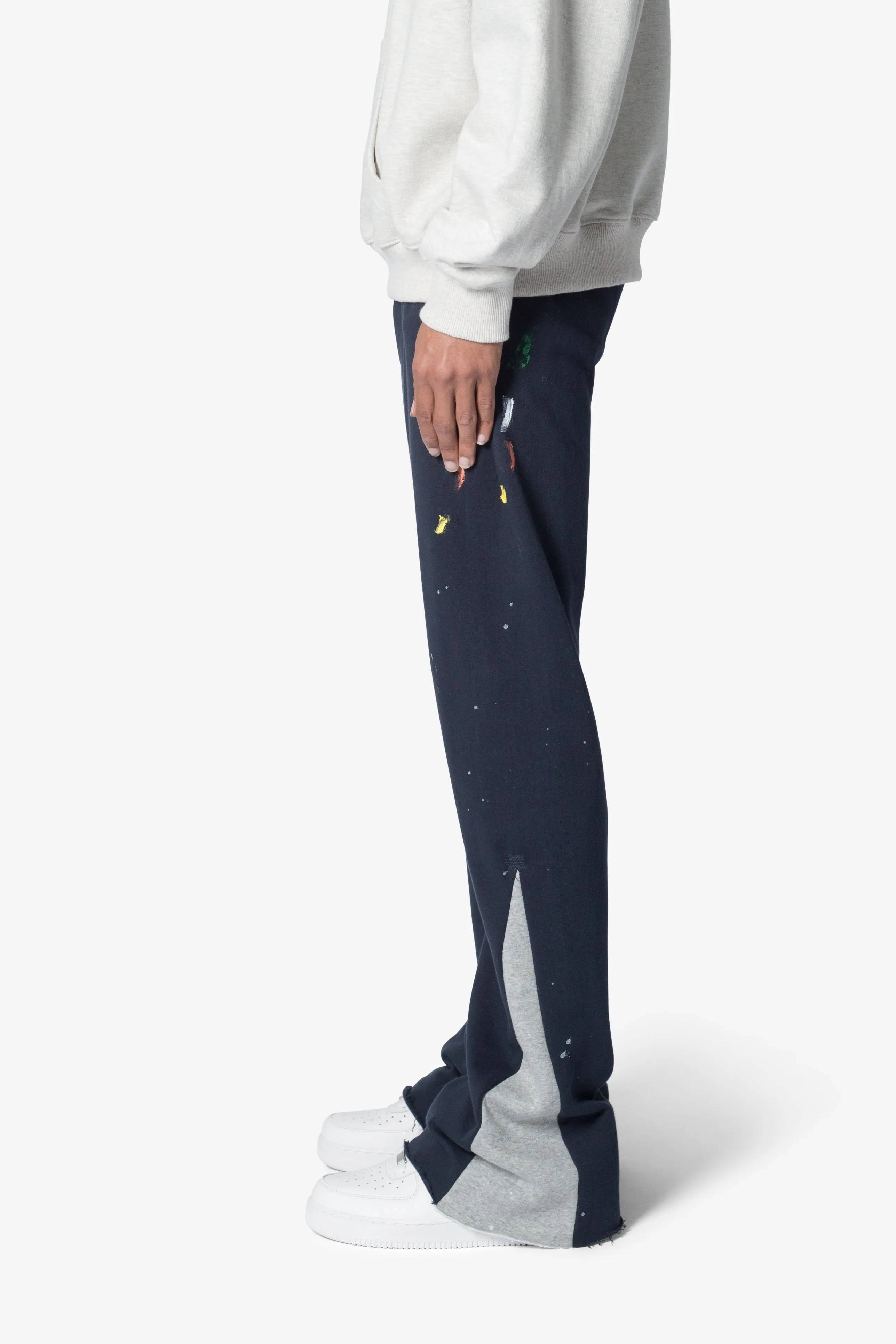 Contrast Bootcut Sweatpants - Navy