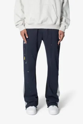 Contrast Bootcut Sweatpants - Navy