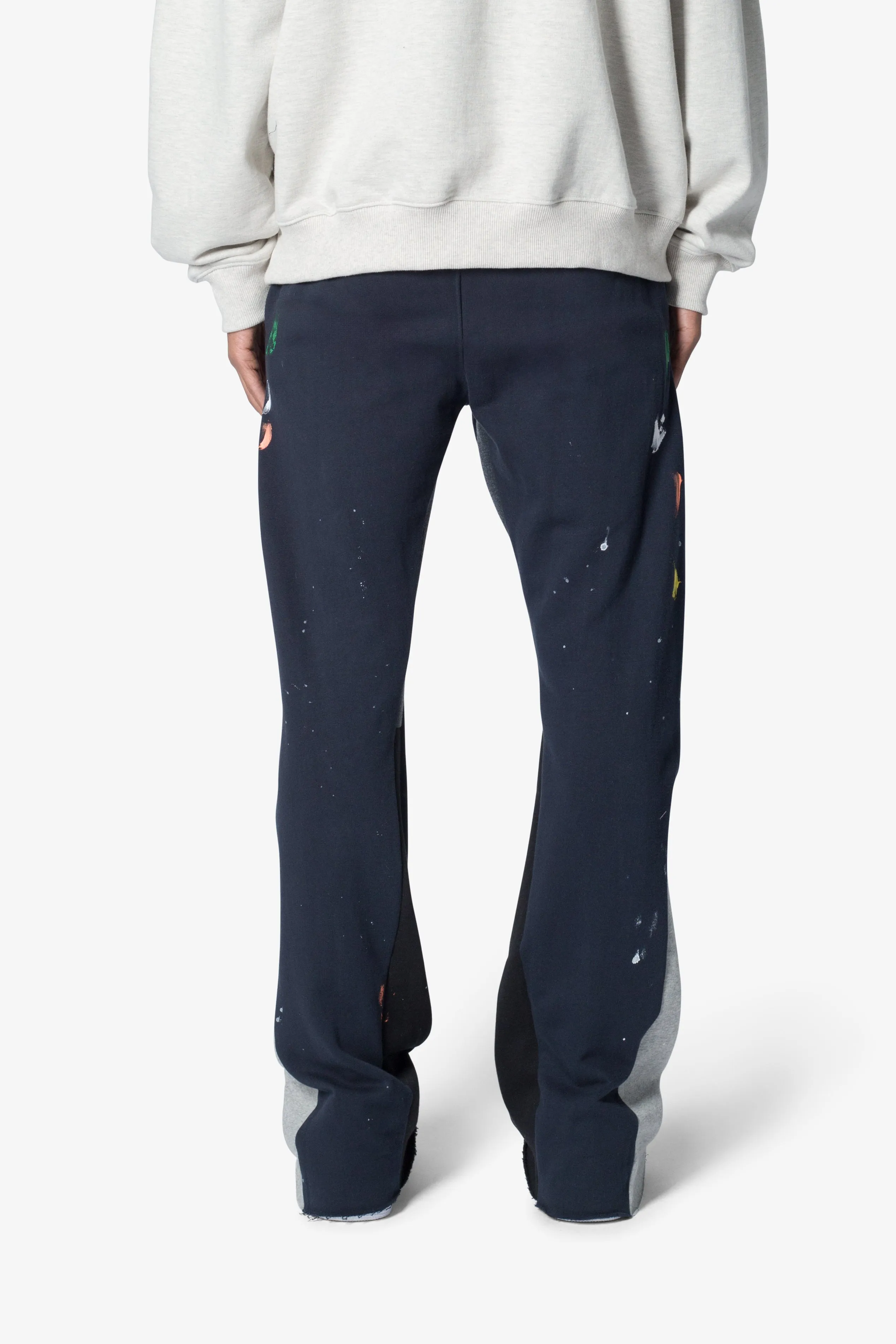 Contrast Bootcut Sweatpants - Navy