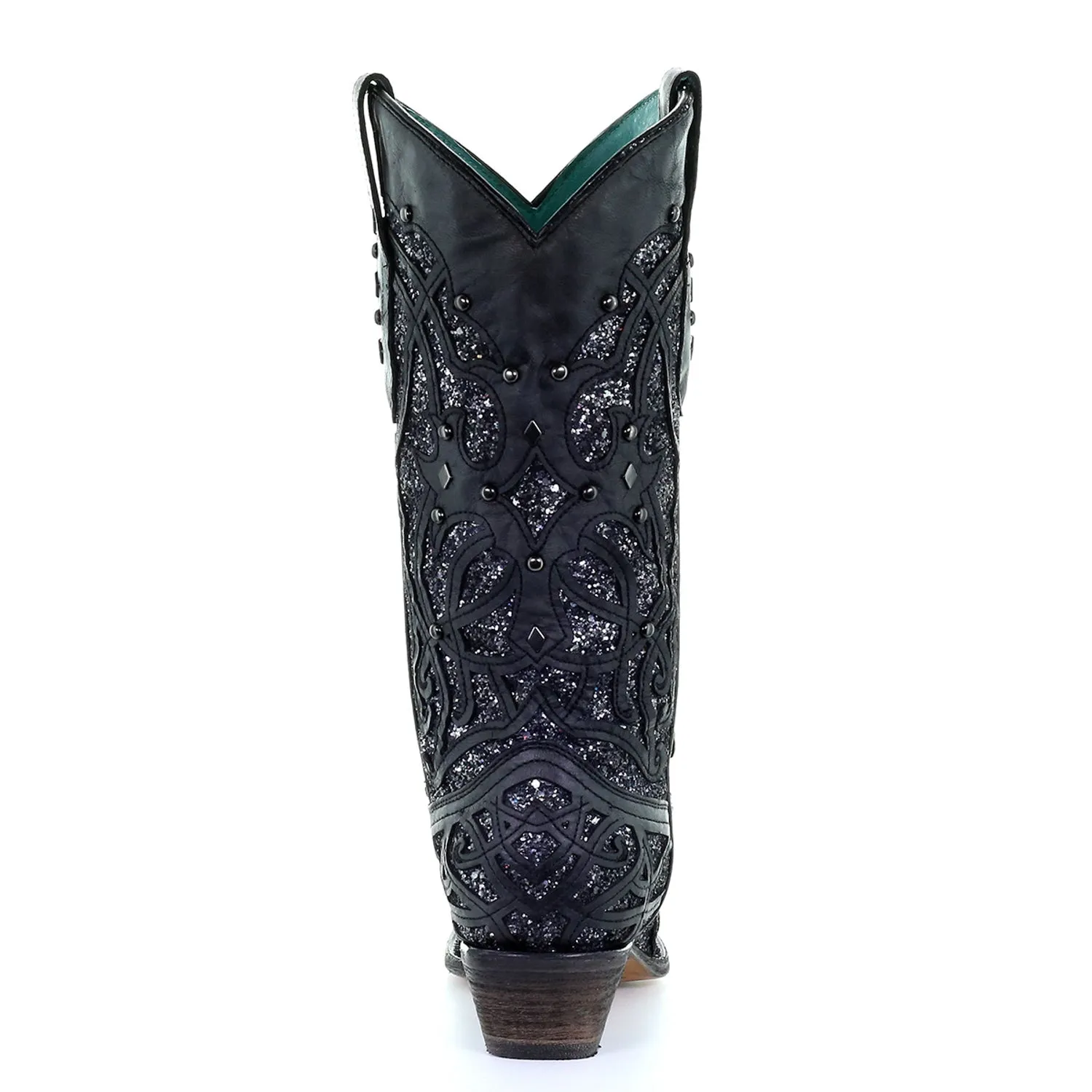 Corral Womens Glittered Inlay Cowboy Boots Leather Black/Grey