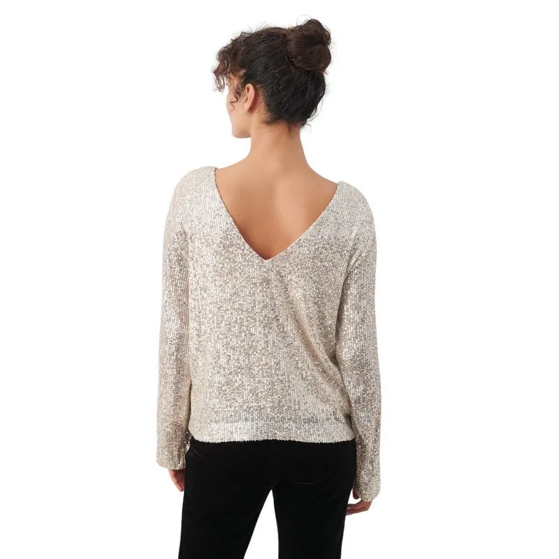 Darleena Blouse in Silver Sequins