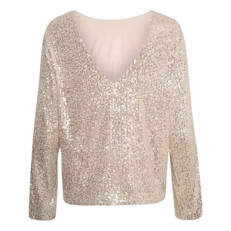 Darleena Blouse in Silver Sequins