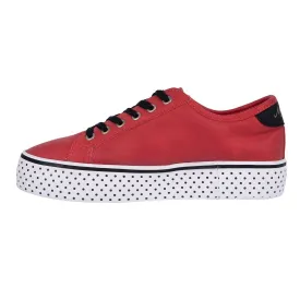 Disney Minnie Mouse Polka Dots Low-Top Sneakers Coated Fabric Red Colour For Women