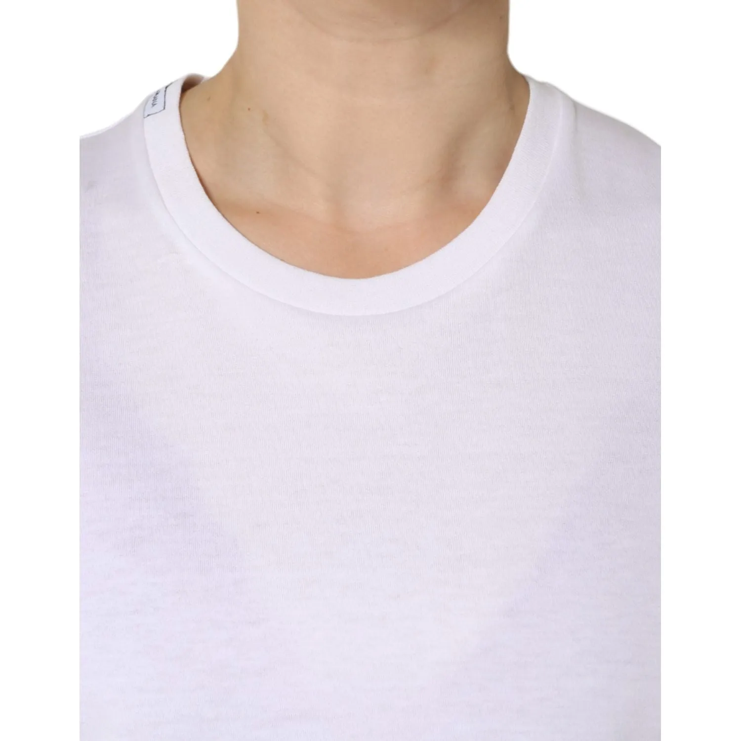 Dolce & Gabbana White Cotton Sleeveless Crew Neck T-shirt