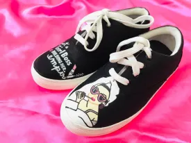 Funky N Trendy hand painted water resistant boss lady theme casual shoes