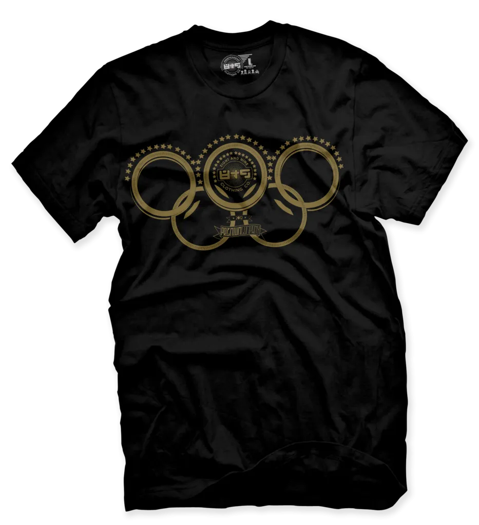 Gold Olympic Rings T Shirt