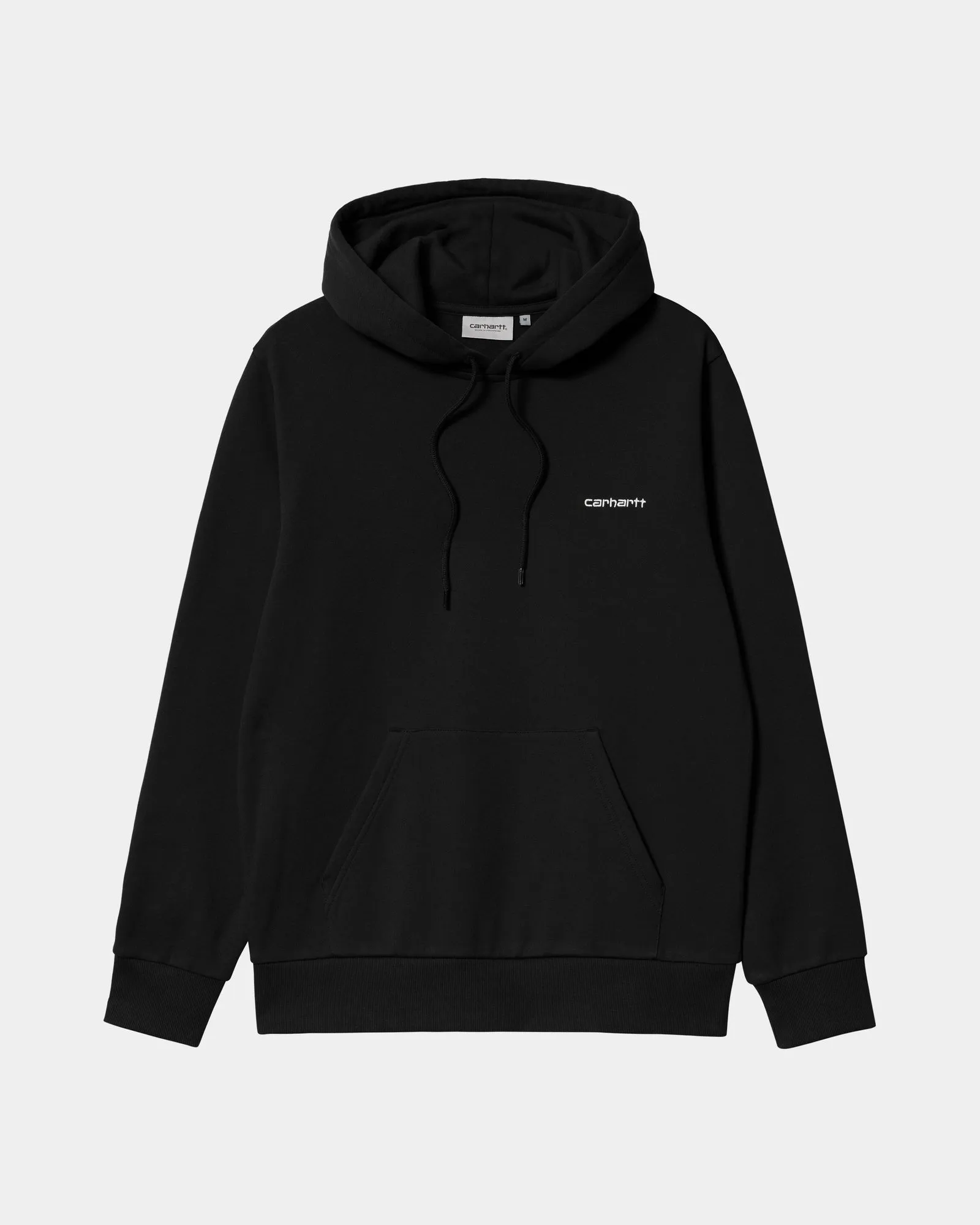 Hooded Script Embroidery Sweatshirt | Black / White