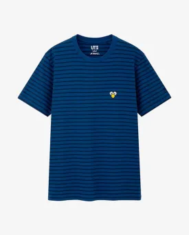 KAWS X UNIQLO BFF FACE STRIPED BLUE TEE (NEW)