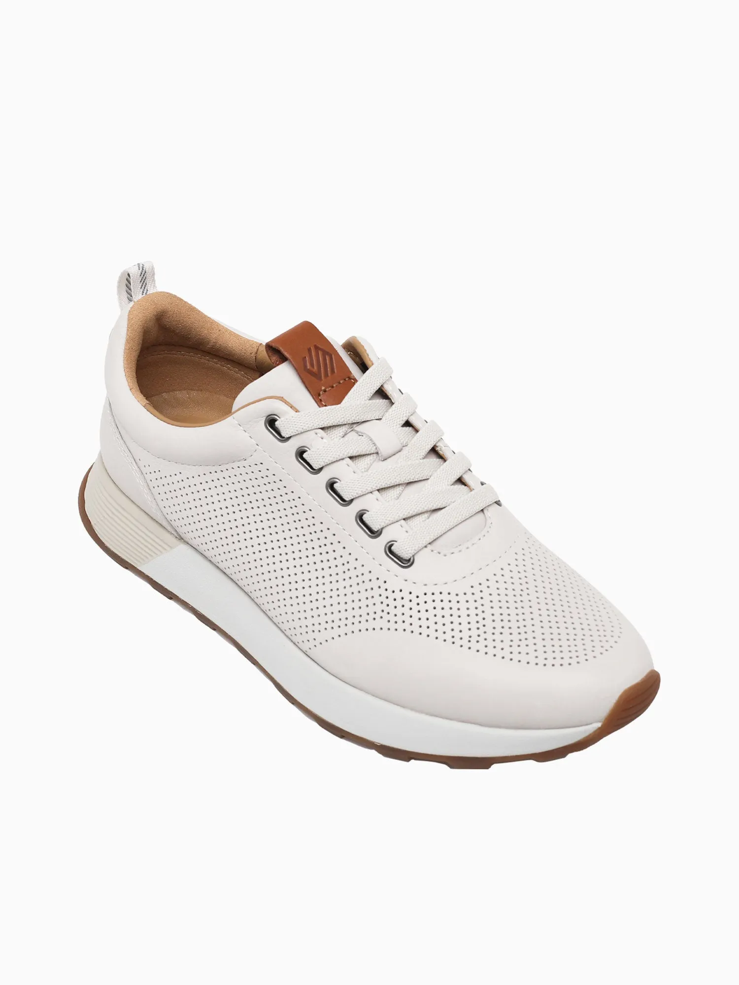 Kinnon Perfed Jogger White Full Grain