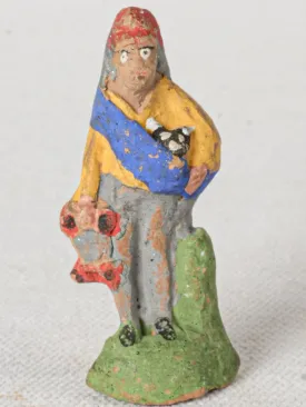 Late 19th / Early 20th Century Terracotta Santon – Provençal Villager with Chicken