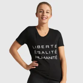 LIBERTÉ, ÉGALITÉ, HUMANITÉ - Graphic Letter T-Shirt - Black