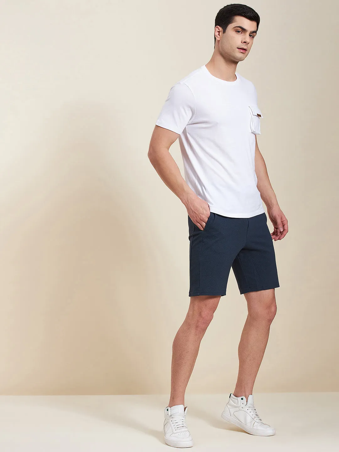 Men Navy Bermuda Shorts