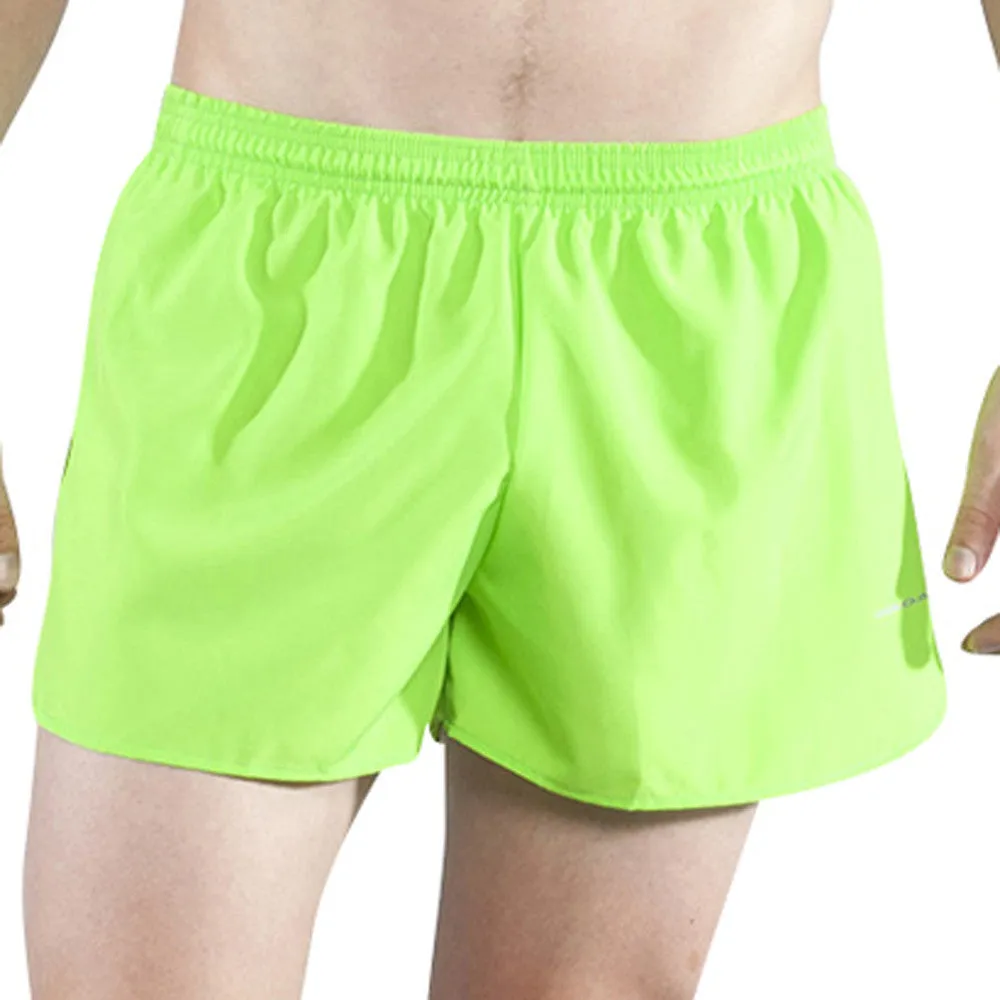 Men's Solid 3" Half Split Trainer Shorts - Neon Lime