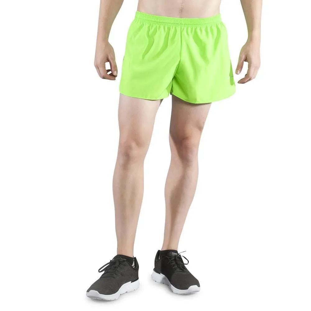 Men's Solid 3" Half Split Trainer Shorts - Neon Lime