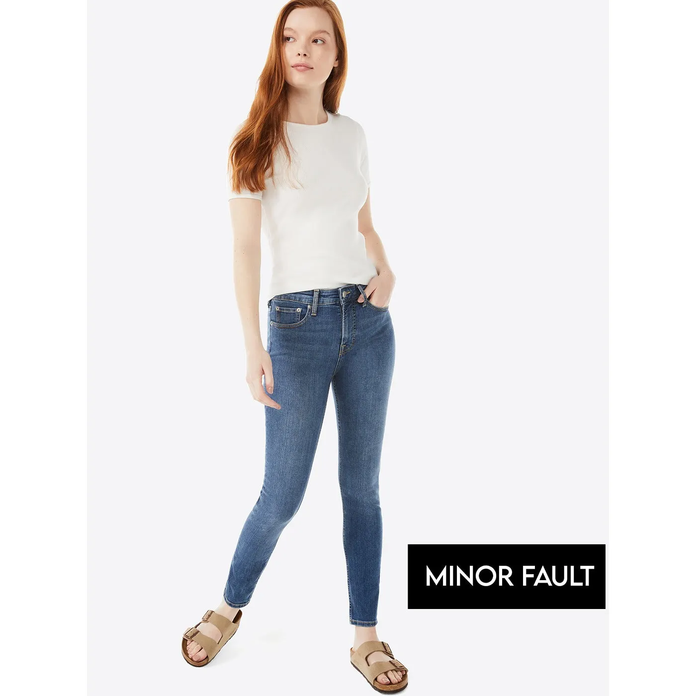 (Minor Fault) Blue High Rise Skinny Jeans