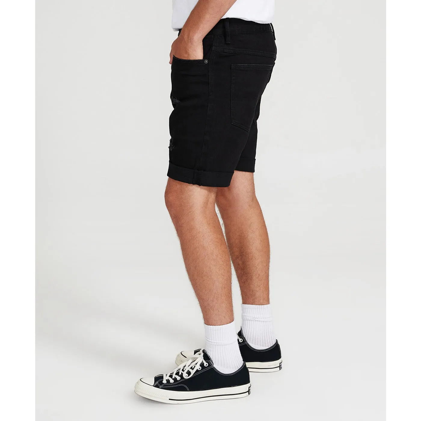 NEUW Mens Black Ripped Shorts