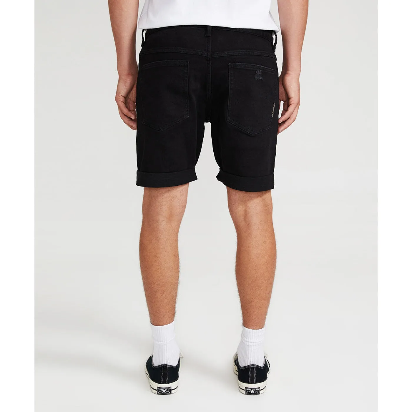 NEUW Mens Black Ripped Shorts