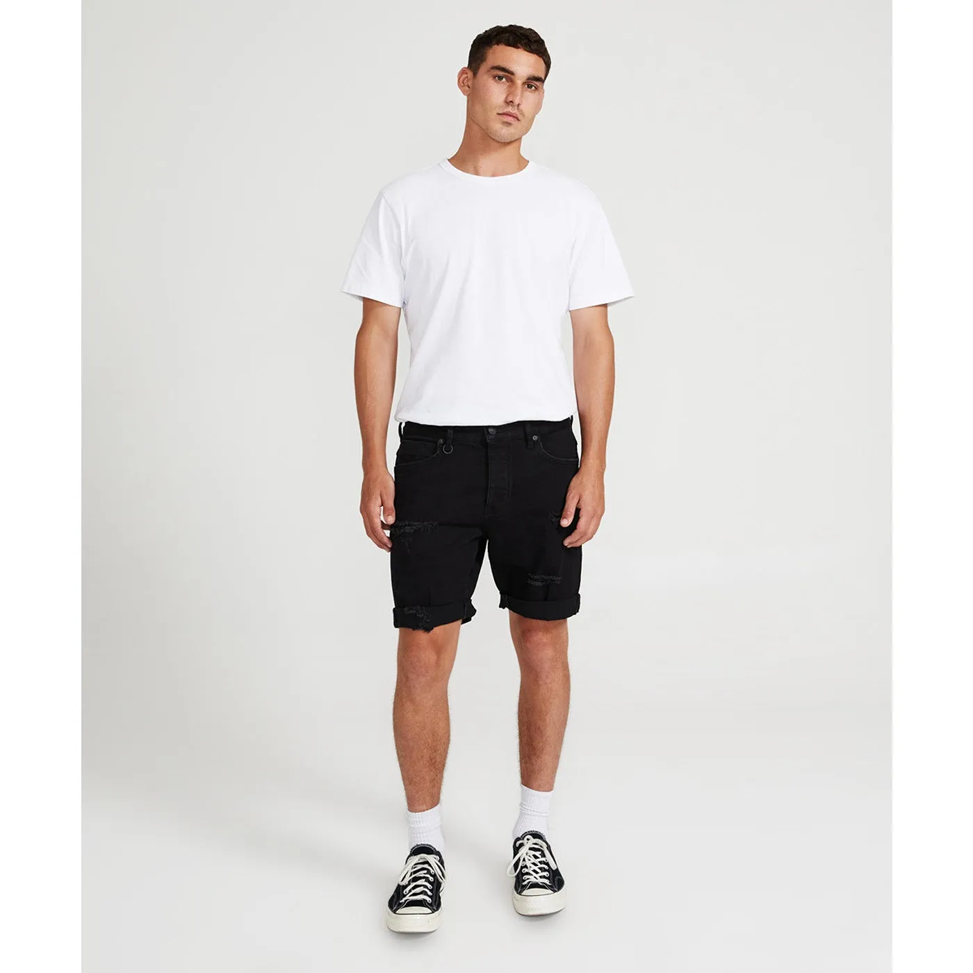 NEUW Mens Black Ripped Shorts