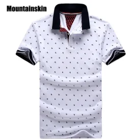 New Brand Polos Mens Printed POLO Shirts 100% Cotton Short Sleeve Camisas Polo Casual Stand Collar Male Polo Shirt 4XL EDA234