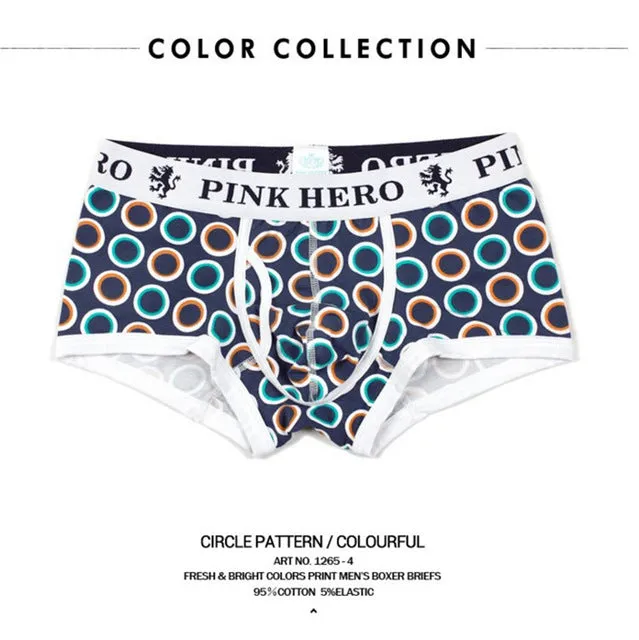 New men's Underwear Boxers Gorgeous Color Printing men Underwear Cotton Lingerie Sexy Boxers Factory Wholesale   091265#605