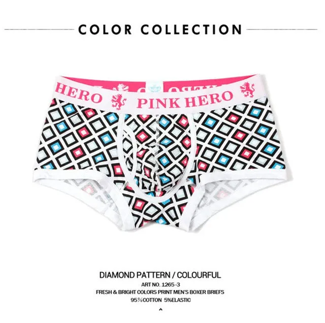 New men's Underwear Boxers Gorgeous Color Printing men Underwear Cotton Lingerie Sexy Boxers Factory Wholesale   091265#605