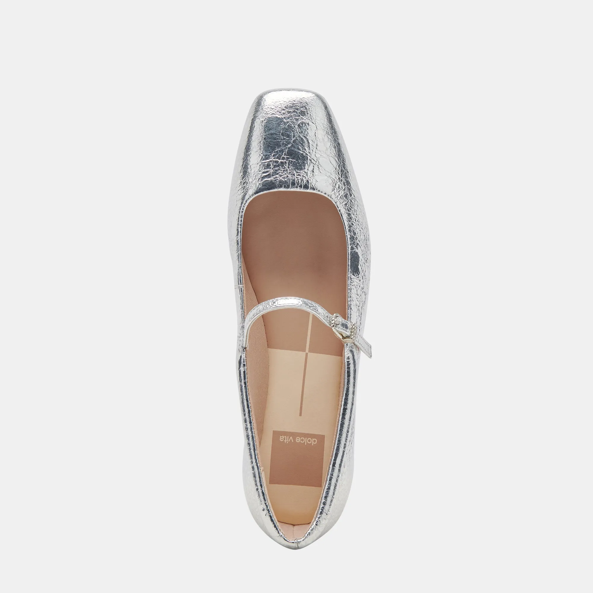 REYES BALLET FLATS SILVER DISTRESSED LEATHER