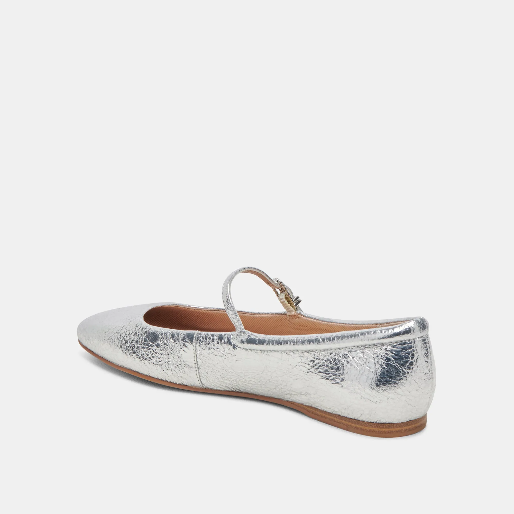 REYES BALLET FLATS SILVER DISTRESSED LEATHER