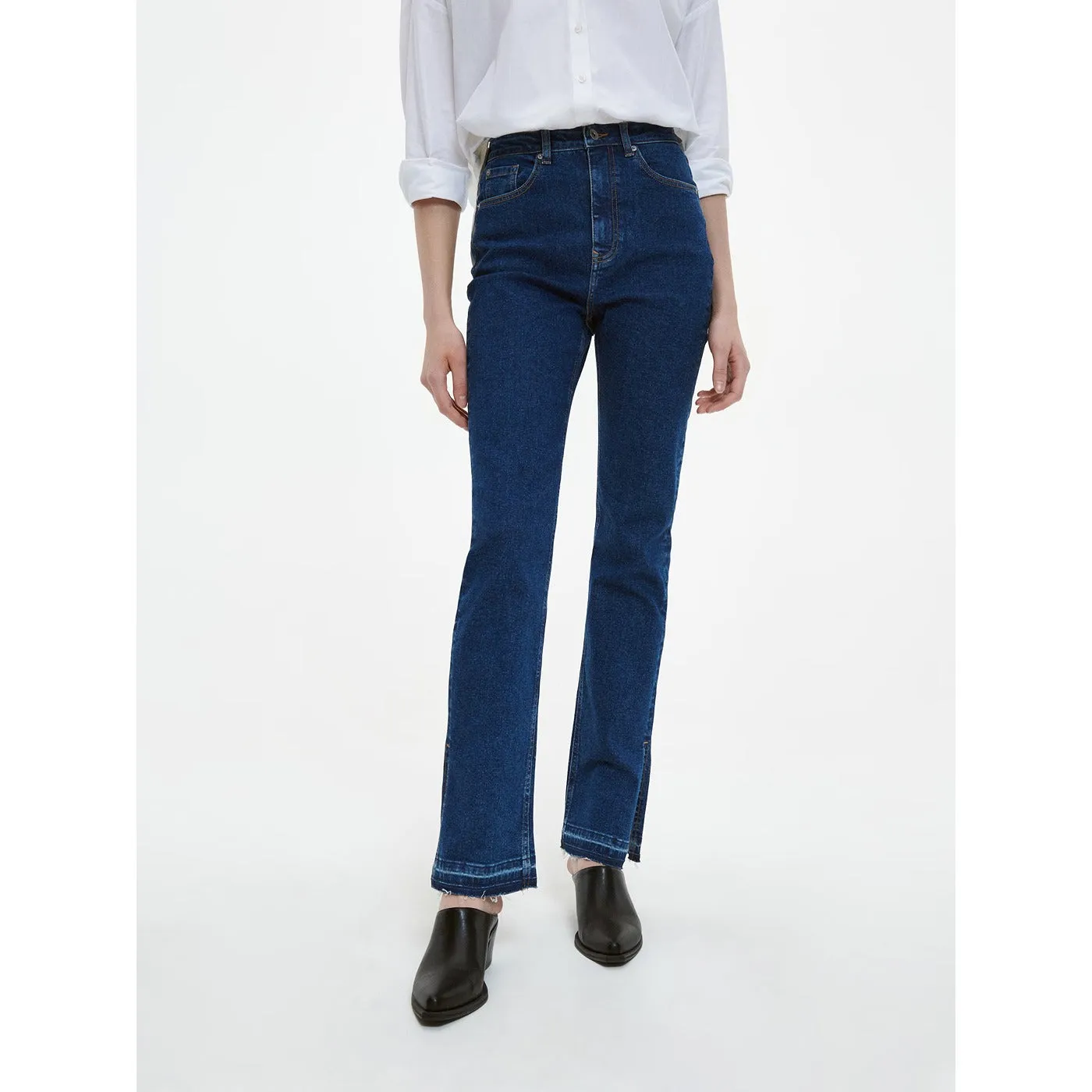 RSVD Straight Mini Flare Split Hem Jeans