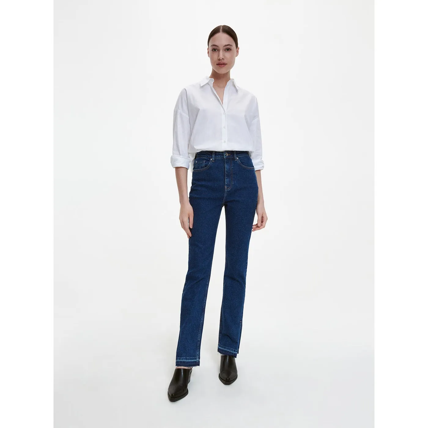 RSVD Straight Mini Flare Split Hem Jeans