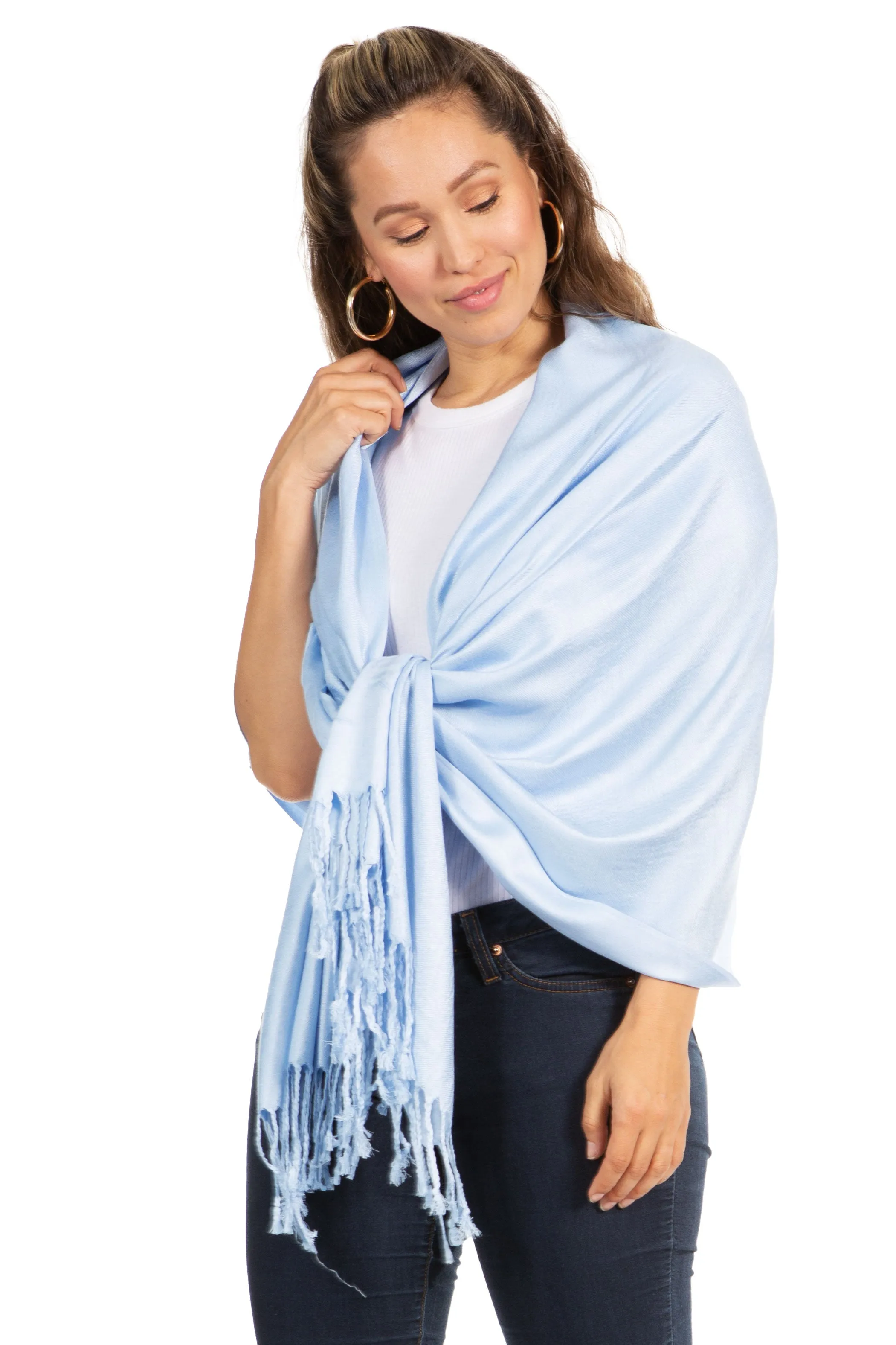 Sakkas 78" X 28" Rayon from Bamboo Soft Solid Pashmina Shawl / Wrap / Stole