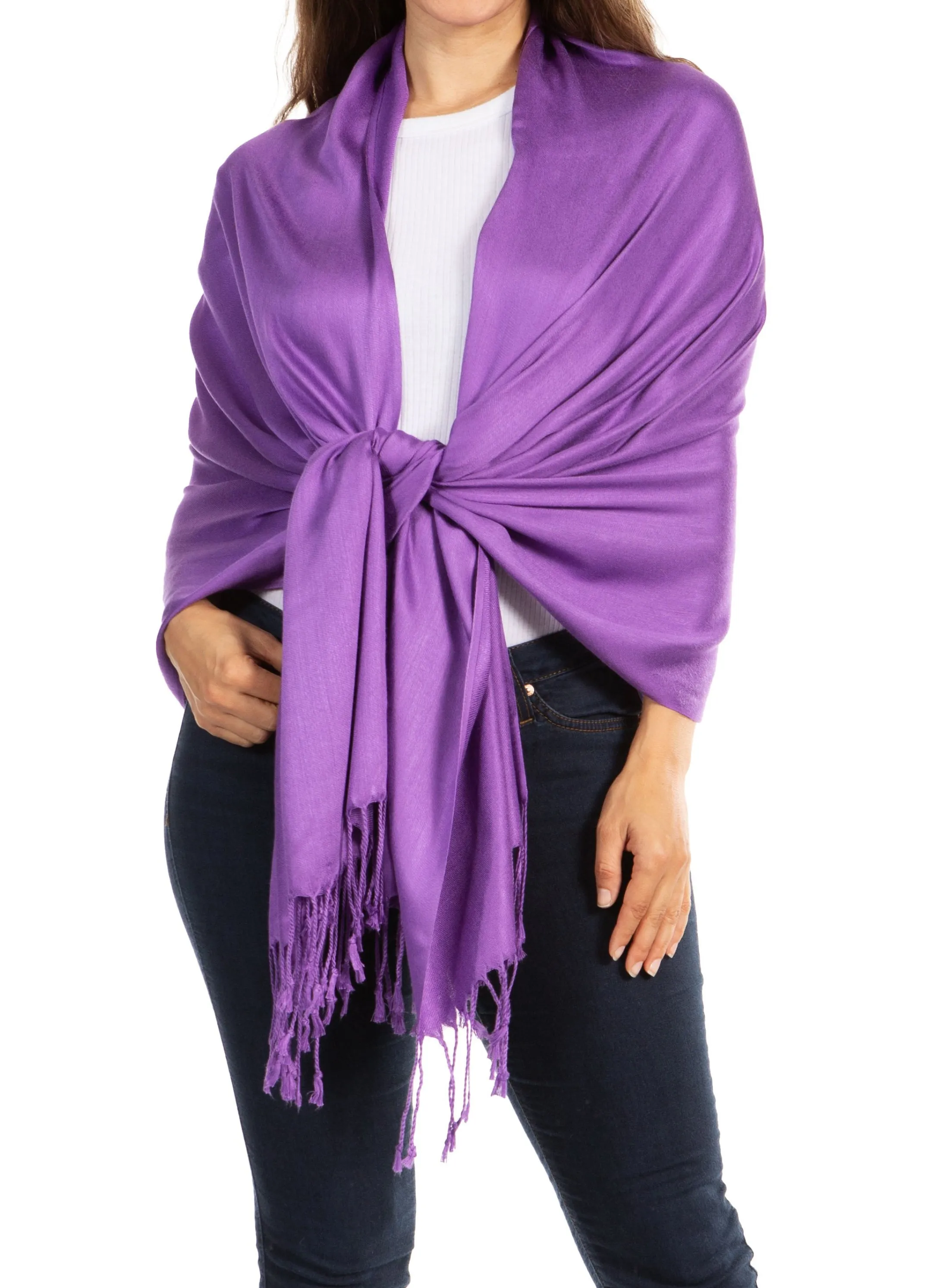 Sakkas 78" X 28" Rayon from Bamboo Soft Solid Pashmina Shawl / Wrap / Stole