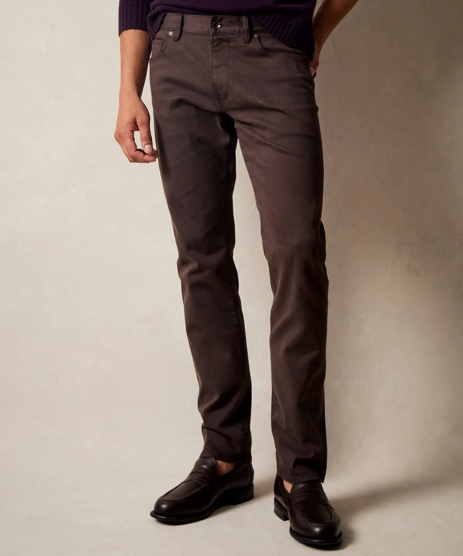 Slim Fit 5-Pocket Chino in Espresso Bean