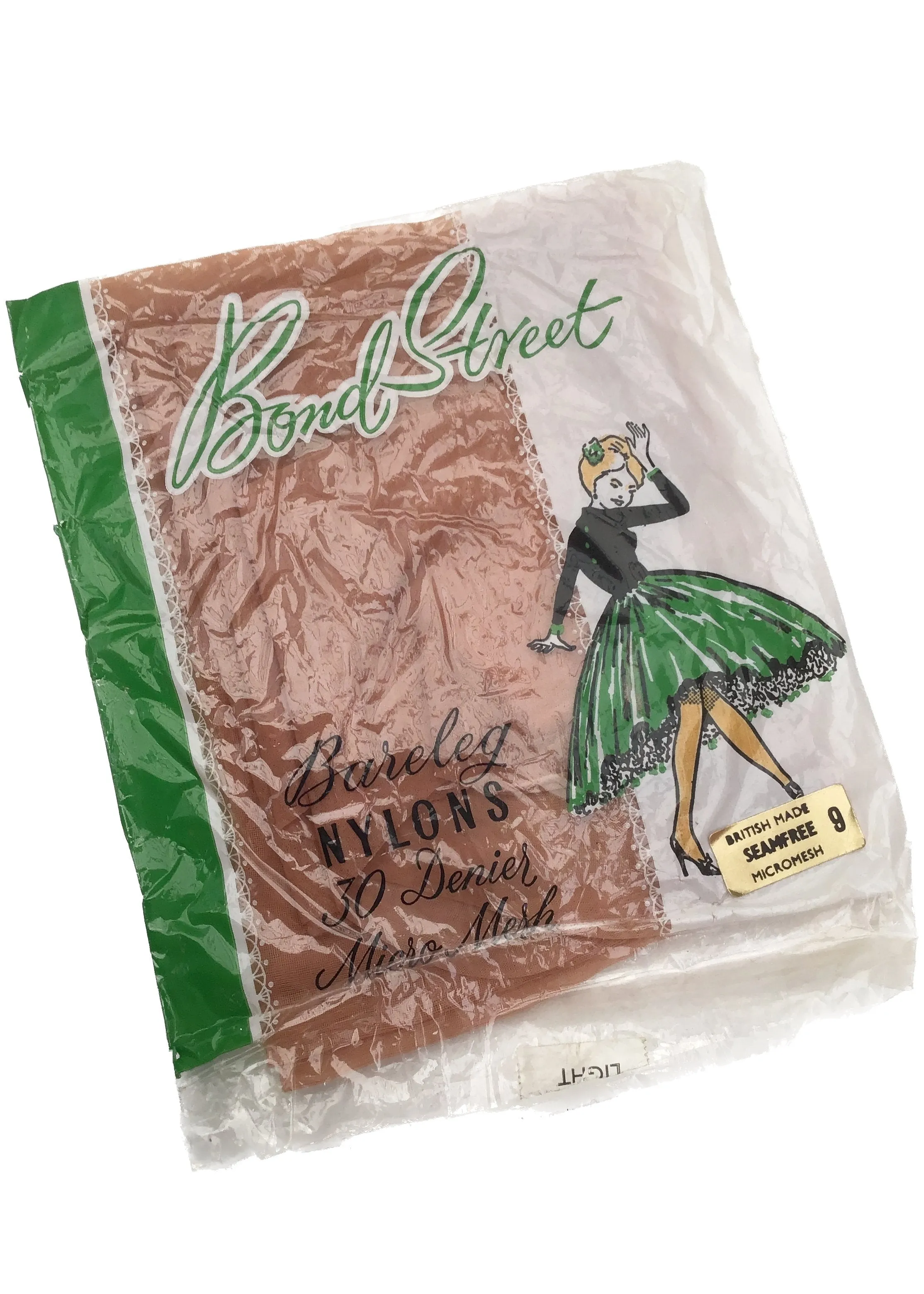 Vintage Bond Street Bareleg Nylons Stockings • Size 9