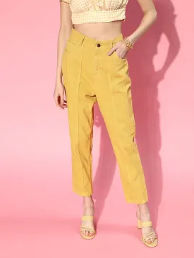 Women Mustard Carrot Fit Jeans